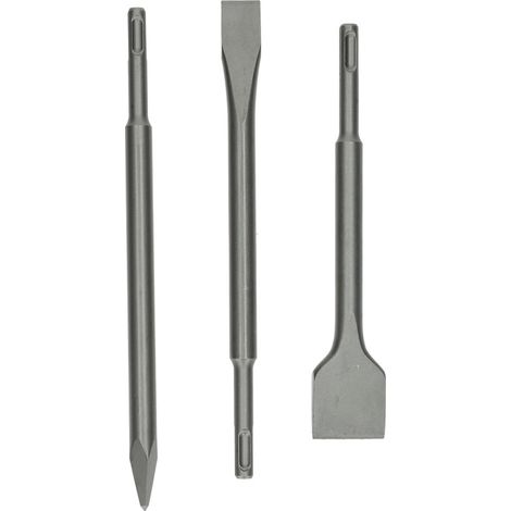 Set de 3 burins SDS+ (pic + plat + bêche) 250mm - HANGER - 155990 (1/3)