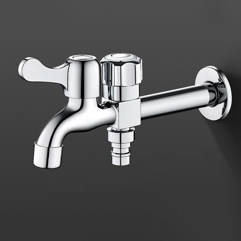 Robinet d'eau pour jardin - laiton - chromé - eau froide (1/5)