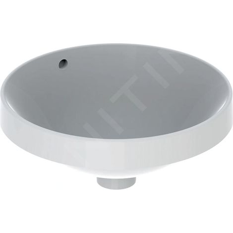 FP – Vasque à encastrer céramique blanche 40 cm – Avec trop-plein – Hauteur 17.8 cm – Montage sur plan de salle de bains (1/5)