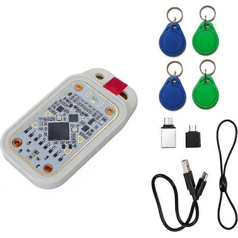 Chameleon V3.0 RFID Smart Chip Reader 125 kHz 13,56 MHz ID IC Tag Kopierer NFC Lese- und Schreibgerät + 2x UID-Schlüsselanhänger + 2x CUID-Schlüsselanhänger