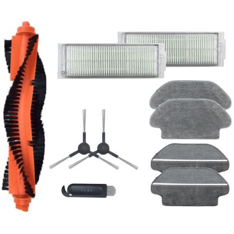 Brosse Filtre Accessoires pour Xiaomi Robot Aspirateur Vadrouille Pro STYTJ02YM, pour Viomi V2 P V-RVCLM21B Robot Aspirateur Pièces de Rechange, 1 Brosse Principale, 2 Brosses Latérales, 2 Filtres, 4 (1/5)