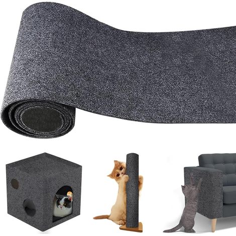 Tapis griffoir autocollant pour chat, protection canapé chat, anti-griffures, 40×200 cm, griffoir chat, protection meubles, gris foncé (1/5)