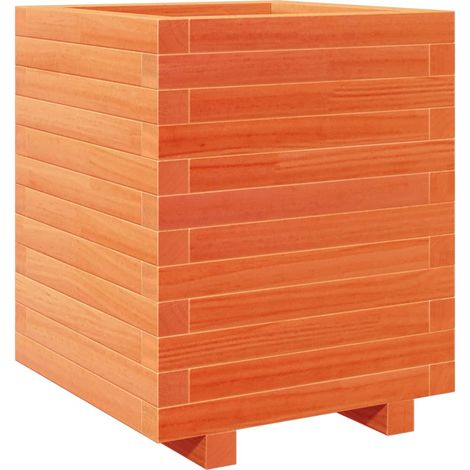 Vassoio per fioriera aiuola rialzata piante fiori terrazza giardino cera 40 x 40 x 49,5 cm legno di pino massiccio marrone 020038455