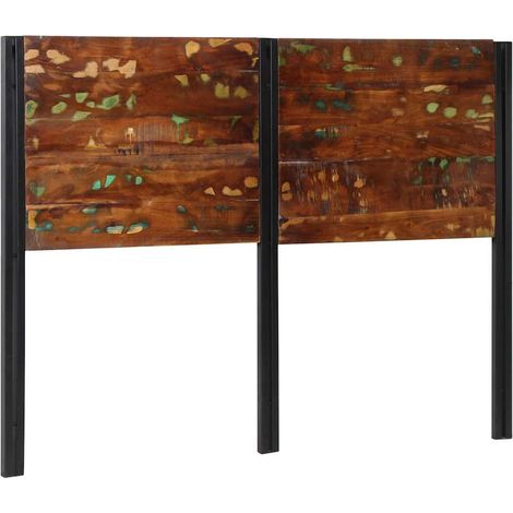vidaXL Tête de lit 140 cm bois massif récupéré et fer (1/5)