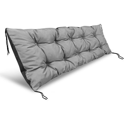 Cuscino da giardino 120x50 cm per panca, altalena, pallet, impermeabile, grigio