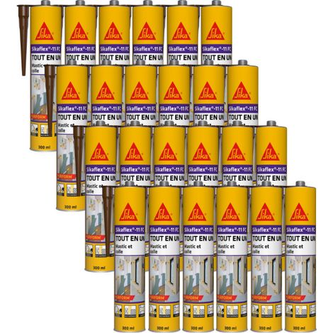 Set mit 24 Mehrzweck-Klebedichtmassen SIKA Sikaflex 11 FC Purform - Braun - 300 ml