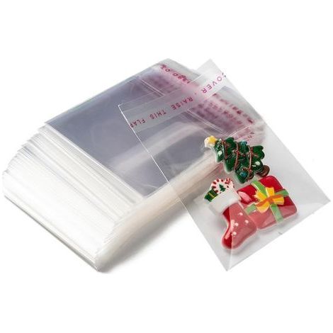 200 transparente, wiederverschließbare OPP-Zellophanbeutel (7 x 5 cm) mit selbstklebendem Verschluss, ideal zur Aufbewahrung von Schmuck oder Süßigkeiten. (1/5)