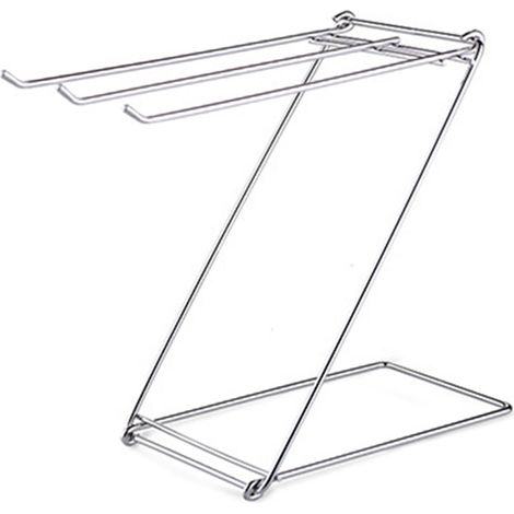 Support mural pliable en acier inoxydable Z, porte-serviettes 3 barres pour salle de bain ou cuisine (1/5)