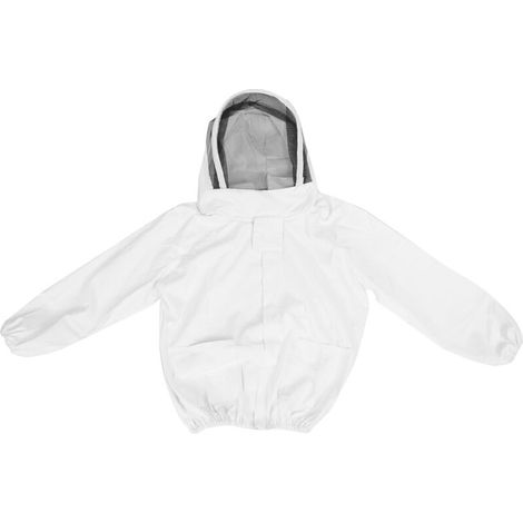 Imkerjacke, professioneller Imkeranzug, professioneller Imkerschleier, Pullover-Kittel mit Doppelreißverschluss, Imkerzubehör (Weiß).