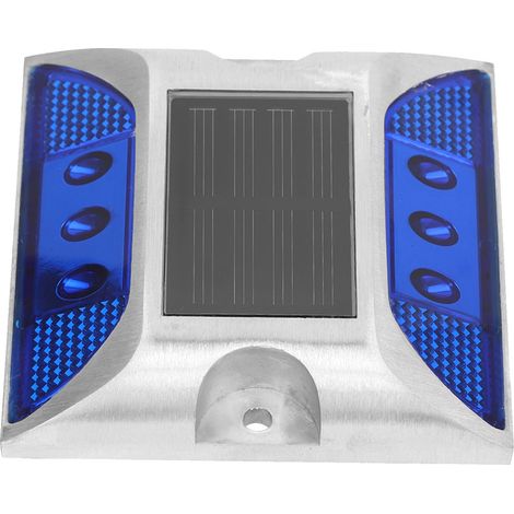 Riuulity Solarbetriebene LED-Bodenmarkierungsleuchten, wasserdicht, für den Außenbereich, Auffahrt, Straße, Autobahn, Erdspießlampe für Hof, Garten, Weg (blau) (1/5)