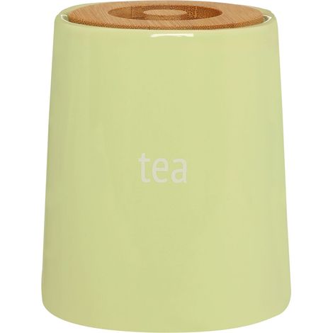 Interiors By Premier Functional Design Green Ceramic Tea Canister, Chic Design Ceramic Canister, Durable Canister For Ingredients (1/5)