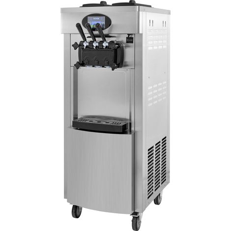 Machine à glace professionnelle 2200W, 20–28L/h, écran tactile LCD, pré-refroidissement, pompe à air, 2 cuves de 6L (1/5)