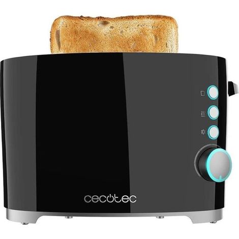 Cecotec Tostapane in acciaio con 2 fessure larghe corte e capacità da 2 toast.