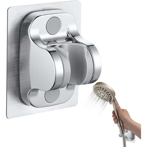 Supporti per soffione doccia Supporto per soffione doccia autoadesivo in cromo Componenti di fissaggio per doccia regolabili Docce Supporto per doccetta Soffione doccia senza foratura (1/5)