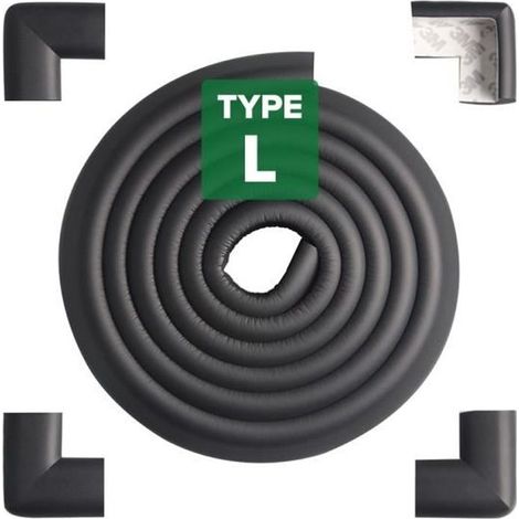 Bande Protection Rebord Coin Table Meuble Pare-chocs Sécurité Bébé Enfant Type L Tritina -NOIR (1/4)
