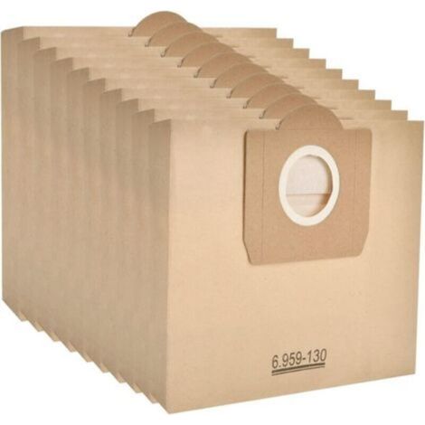 10 sacs filtrants en papier pour aspirateur Karcher 6.959-130.0 (WD 3, WD 3 P et WD 3 Premium) A 2201/2204/2504 (1/4)