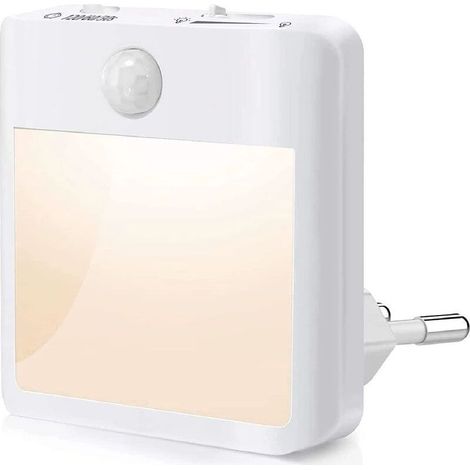 Veilleuse LED à piles, veilleuse avec détecteur de mouvement, marche/arrêt automatique, veilleuse enfant blanc chaud, éclairage d'armoire autocollant pour couloir, escaliers, cuisine, armoire, vestiai (1/4)