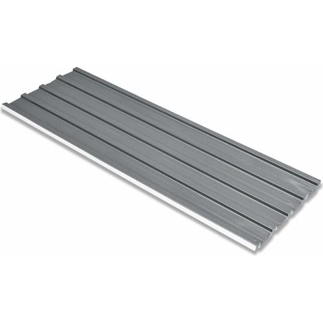 Roof Panel 12 pcs Grey 129 x 45 cm Galvanised steel vidaXL