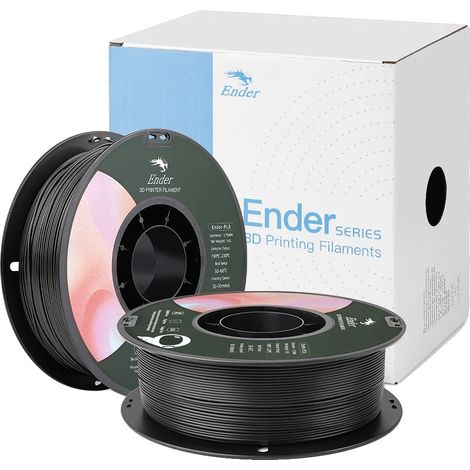 Filamento PLA 3D, 1,75 mm de diámetro, 1 kg o 2 kg de peso, negro. (1/2)