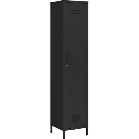 Mobiletto portaoggetti/scaffale 180 x 38 x 38 cm acciaio nero opaco 030008914