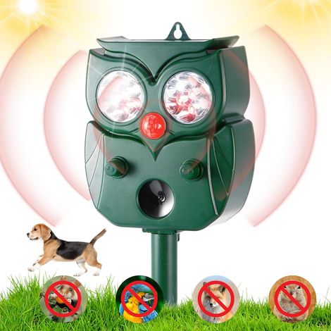 Répulsif à insectes de jardin à ultrasons alimenté par énergie solaire avec capteur PIR et lumière clignotante, répulsif à rongeurs d'extérieur