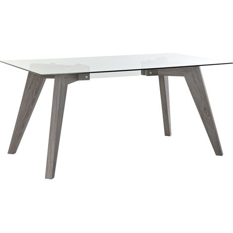 DKD Home Decor Table à manger gris transparent 160x90 cm (1/5)