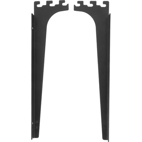 Supports Étagères Noirs en Métal Réglables 2 Pièces Fixation Murale Robuste pour Étagères en Verre Faciles à Installer en Supermarché (1/5)