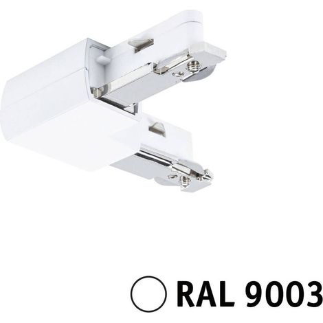 Connettore URail pezzo a L 62x62mm max.1000W segnale metallico bianco