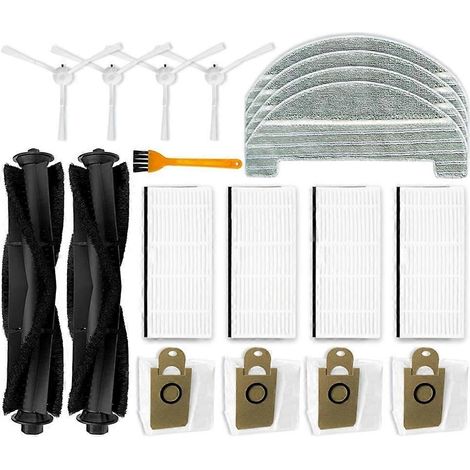 Pièces de rechange pour aspirateur robot Ultenic T10 : brosse principale, filtre HEPA, lingette de nettoyage et sacs à poussière