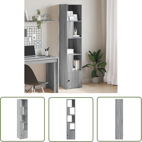 The Living Store Bücherregal Grau Sonoma 40x36x189 cm Holzwerkstoff - Bucherregal - Regal Grau - Holzmöbel - Bücherständer - Aufbewahrung (1/5)