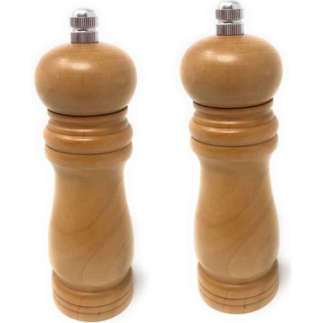 Macina Sale e Pepe in Legno 2 Pezzi macinino Manuale trita spezie macinapepe in grani macinasale da Cucina Ristorante (1/2)