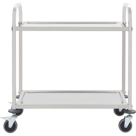Maison Exclusive - Carrello da Cucina a 2 Livelli 95x45x83,5 cm in Acciaio Inox (1/5)