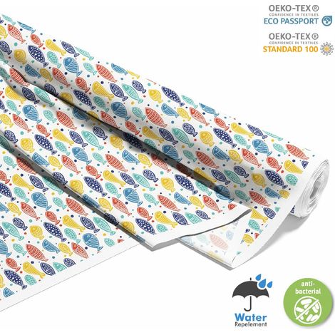 TISSUS DÉCORATIFS EXTÉRIEURS OXFORD - Motif poissons colorés (1/5)