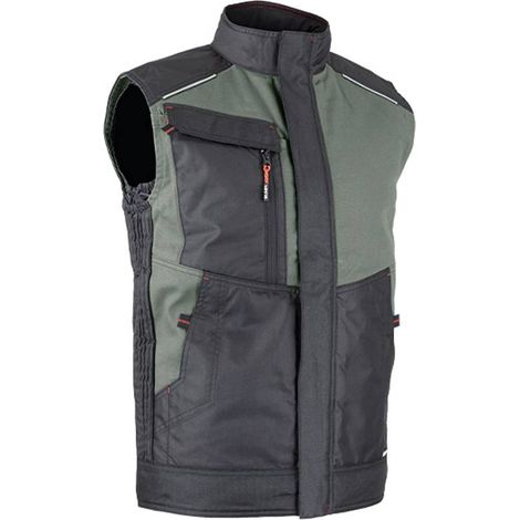 Bodywarmer de travail bicolore kaki/noir Phase - LMA - Couleur Kaki/noir - Taille Vêtement M