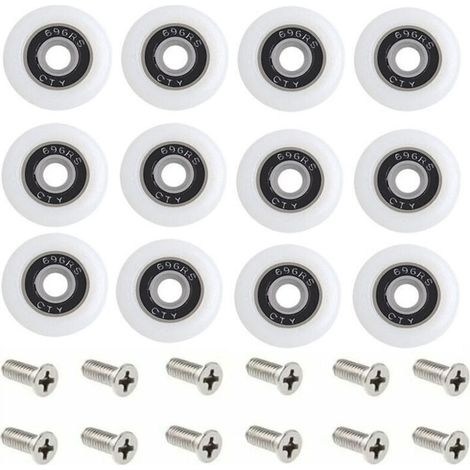 Replacement Shower Door Rollers - Set of 1 with Screws - 23 mm Diameter - Starlight Pattern (1/4)