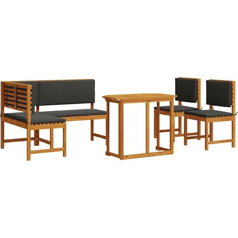 Maison Exclusive - Set Panchina da Giardino 4 pcs Marrone Legno di Acacia Massello (1/5)