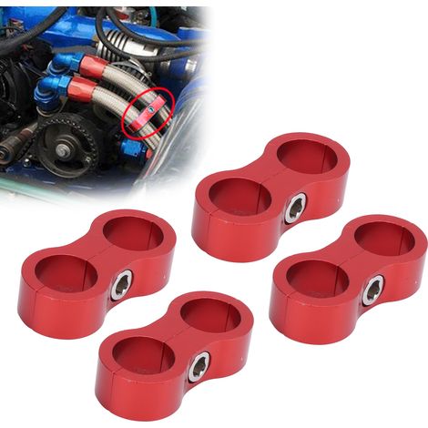 4 Pièces Séparateur de Tuyaux AN8 Universel en Alliage d'Aluminium pour Fixation de Conduites d'Huile Automobile (1/5)