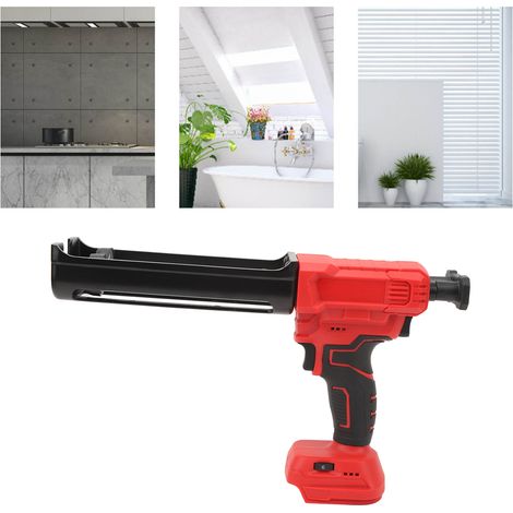 Pistolet à joint électrique sans fil, 6 vitesses CC 18 V, kit de pistolet à joint à double tube, pistolet à joint manuel, poussée maximale 800 N, machine électrique de réparation de carrelage avec lum (1/5)