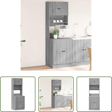 vidaXL Cuisine - Armoire de cuisine sonoma gris 60x50x180 cm bois d’ingénierie (1/5)