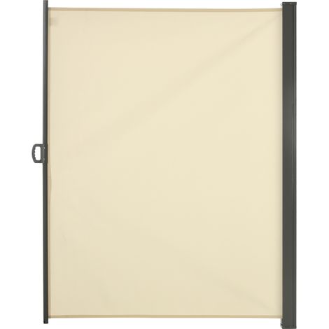 Outsunny Retractable Sun Side Awning Screen Fence Patio Garden Wall Balcony Screening Panel Outdoor Blind Privacy Divider (3x2M, Cream)