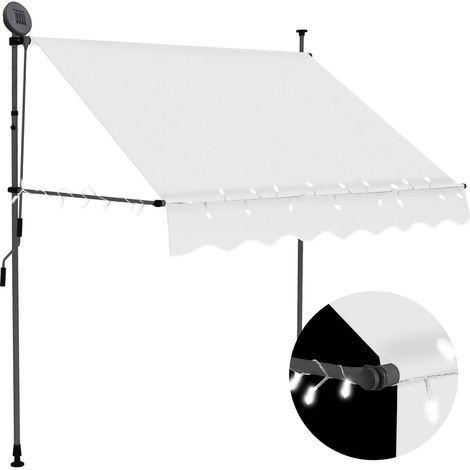 vidaXL Auvent manuel rétractable avec LED 100 cm Crème