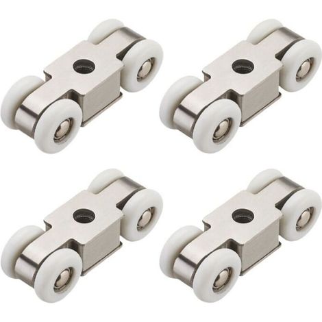 Lot de 4 roulettes pour portes coulissantes pour une Installation Facile et Sans Effort Silencieuses et Légères(8 Pièces