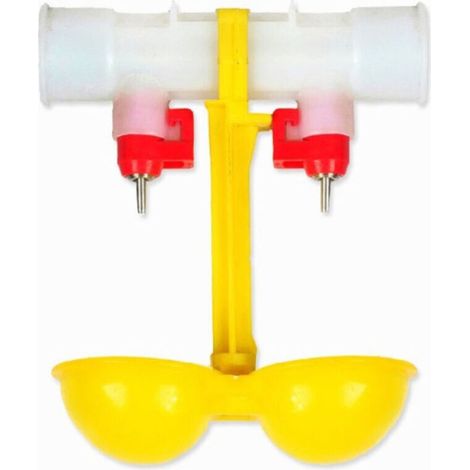 10 Pezzi Abbeveratoio per Pollame Pollo Fontanella Doppia Appeso Tazza Pollo Fontanella Attrezzatura per Pollo Mangiatoia per Quaglie (g3/4) (1/4)