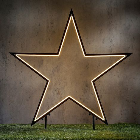 Luca Lighting Garden Neon Gartenstecker Stern 102 cm warmweiß