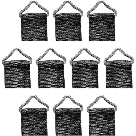 Lot de 10 anneaux triangulaires en acier inoxydable avec boucle de 1,5 pouce, anneaux en V, sangles, pièces de rechange pour tapis de trampoline et fournitures de réparation (1/5)