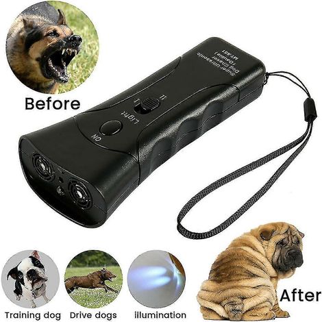 Dresseur anti-aboiements à ultrasons doux pour animaux de compagnie, traceur LED doux, répulsif anti-moustiques (1/4)