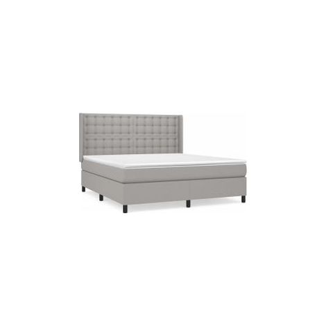 Sommier à lattes de lit avec matelas Gris clair 180x200 Tissu (1/5)