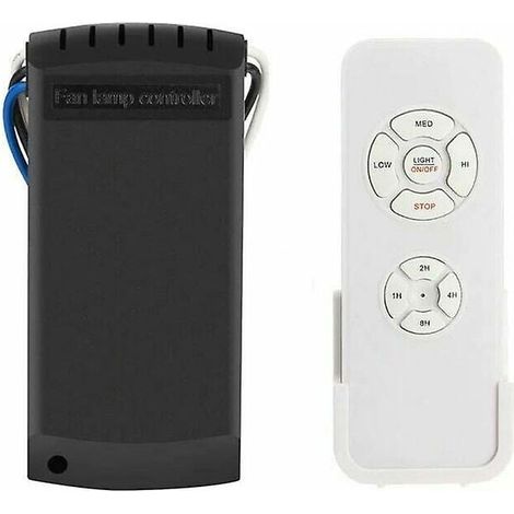 Telecommande pour ventilateur de plafond,radio-pilotée telecommande,contrôleur de ventilateur, 3 vitesses, 4 minuteries(1 ensemble)