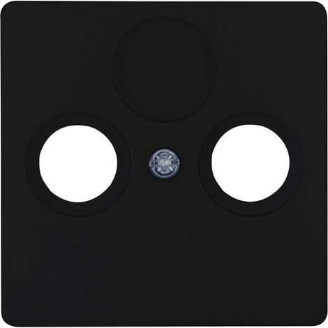 KOPP PARIS 334950185 CACHE POUR PRISE D'ANTENNE 2 PRISES TV/RF NOIR MAT (1/2)