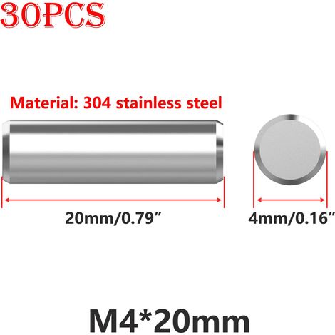 [JAMAIS UTILISÉ]30 Pièces Goupilles Cylindriques M4x20mm Goujon Broche en Acier Inoxydable, Cylindrique Étagère Support pour Positionnement et une Connexion Précis (1/5)